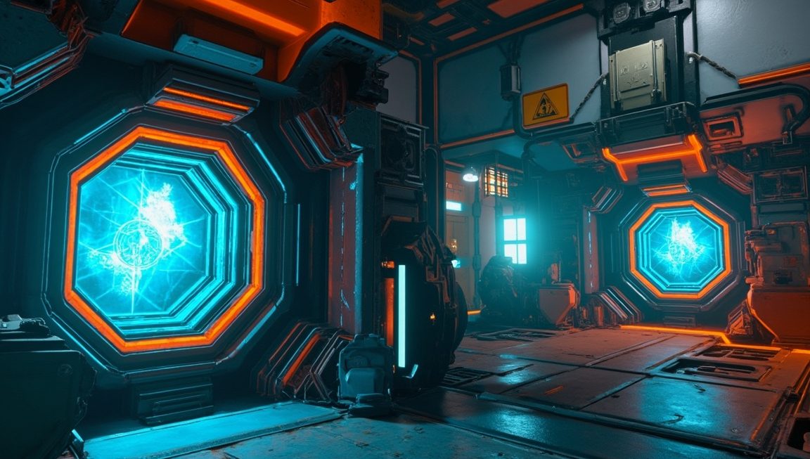 Portal 2 puzzle game screenshot with portal mechanics and test chambers