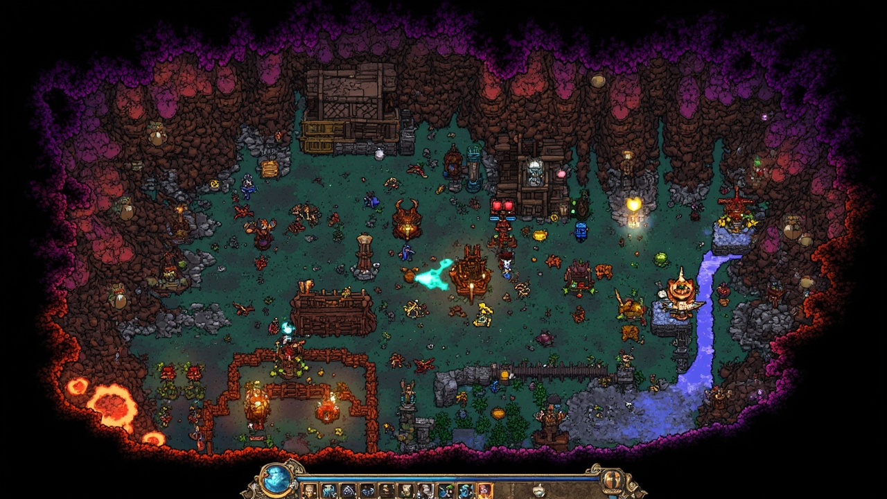 Terraria gameplay showing underground cavern exploration
